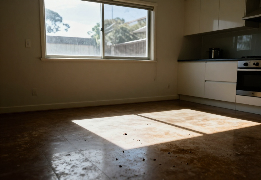 Rodent droppings and damage in a Taren Point garage before treatment